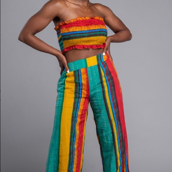 Palazzo Set with Tube Top....Size Large - Picture 3 of 8